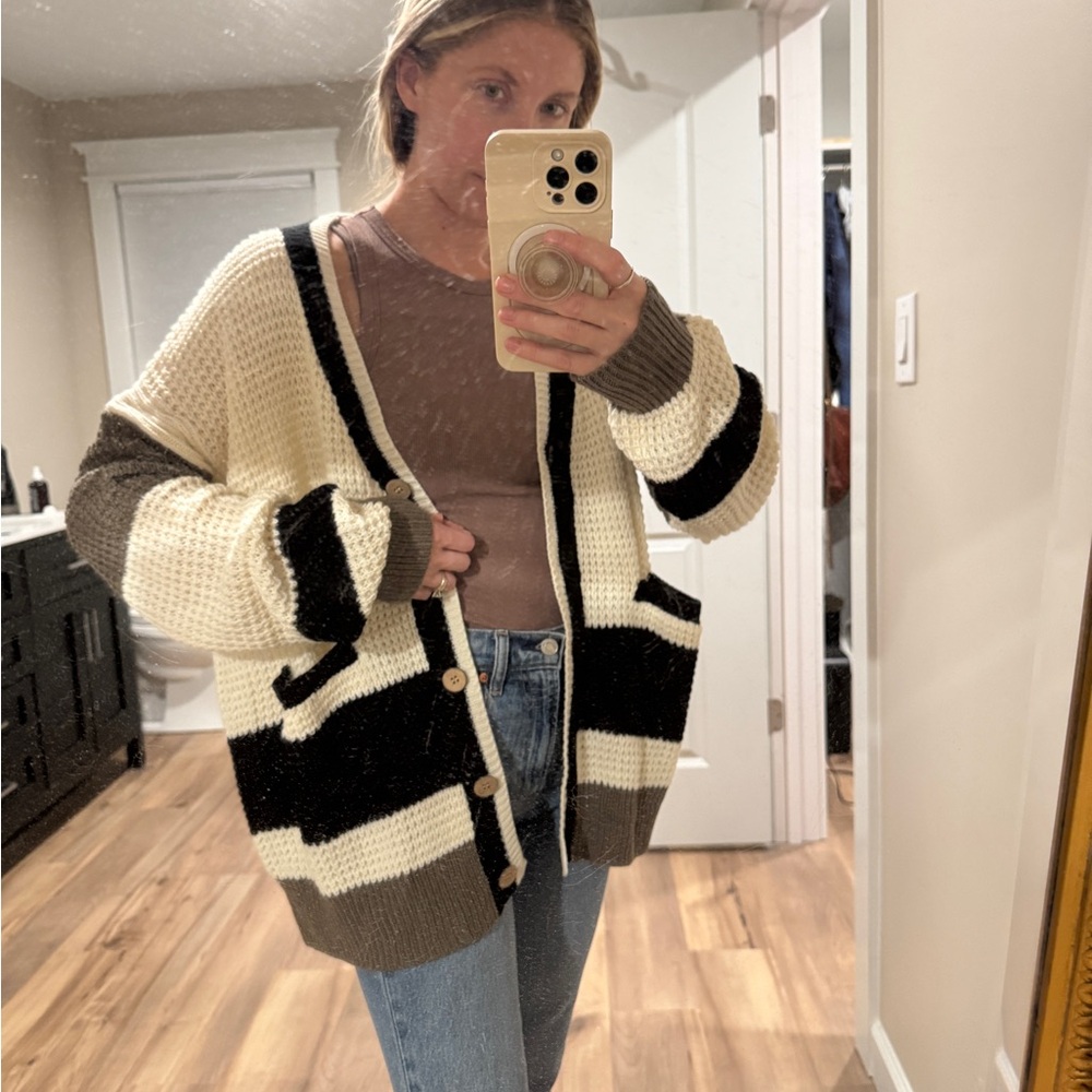 Colorblock Cardigan Sweater - Picture 2 of 2